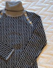 Abito collo alto fantasia geometrica tg S