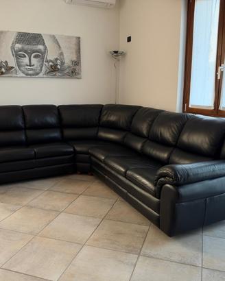Divano Angolare Artigianale di Pregio Pelle Vera