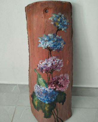 Tegole antiche dipinte a mano