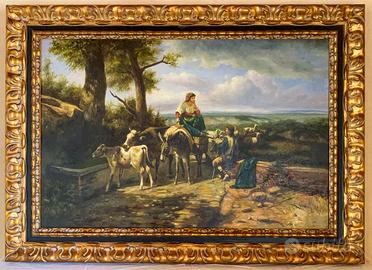 Quadro (rif. 01)  con cornice dorata, 110x80 cm