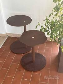 Tavolino artigianale in ferro effetto corten - 1pz