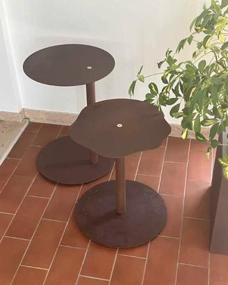 Tavolino artigianale in ferro effetto corten - 1pz