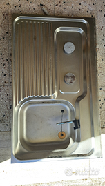 Rubinetto Pieghevole Per Caravan Lavandino Camper In Acciaio Inox Con Rubinetto Pieghevole - Compatto 42x37 Cm Con Coperchio Vetro Temperato - Per RV E Barche Accessori Camper Compatto