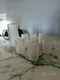 Antica caraffa con 10 bicchieri fine 800