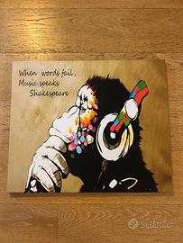 Quadro Banksy Dj Monkey