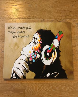 Quadro Banksy Dj Monkey