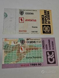 Due biglietti Cesena-Juventus anni 80