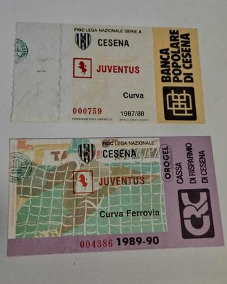 Due biglietti Cesena-Juventus anni 80