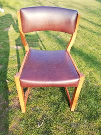 Sedie vintage in legno e pelle