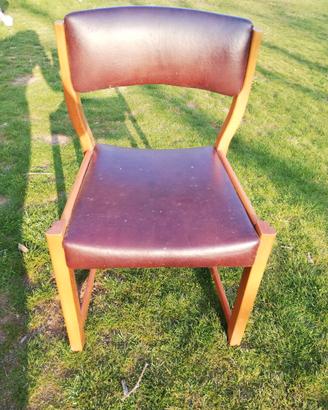 Sedie vintage in legno e pelle