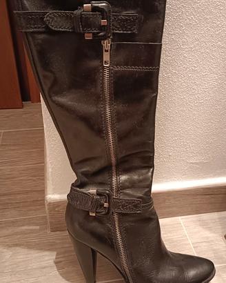 stivale pelle nero