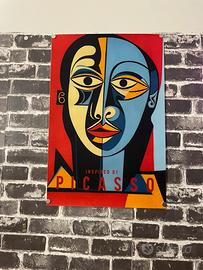 Stampa su tela stile Picasso 40x60cm senza cornice