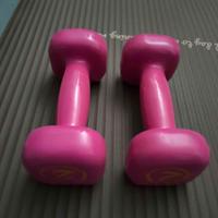 2 Manubri da 2kg Reebok gommati rosa (tot.4kg)