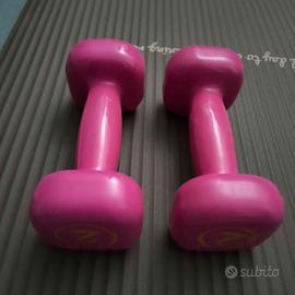 2 Manubri da 2kg Reebok gommati rosa (tot.4kg)
