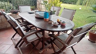 Set da Pranzo per Esterni 7 pz Tavolo e Sedie