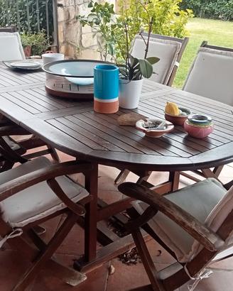 Set da Pranzo per Esterni 7 pz Tavolo e Sedie