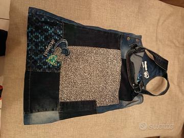 DESIGUAL SALOPETTE DI JEANS CON GONNA 11-12 ANNI