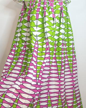 Abito lungo estivo sartoriale verde fucsia 