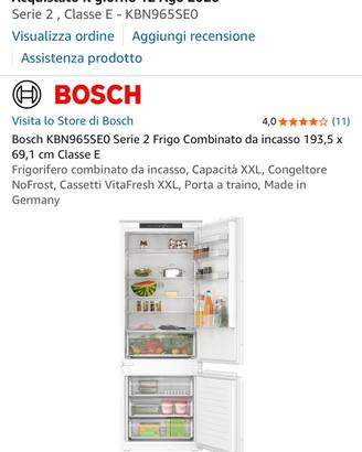 Frigorifero incasso Bosch