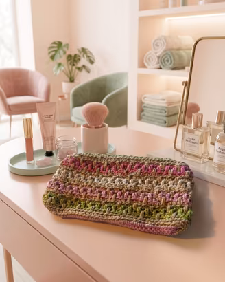Pochette porta trucchi all'uncinetto fatta a mano,