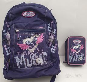 zaino e astuccio Seven viola 