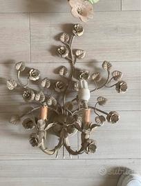 3 lampade + 1 scrivania da parete in ferro battuto