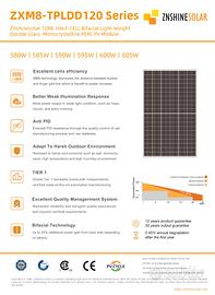 Pannello ZNSHINE 600w 600 Bifacciale Fotovoltaico