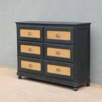 Cassettiera mobile 6 cassetti laccata Shabby Chic