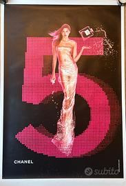 Poster vintage GOUDE JEAN CHANEL 5 ROSA