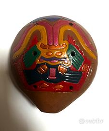 Ocarina Perù terracotta fatta e dipinta a mano