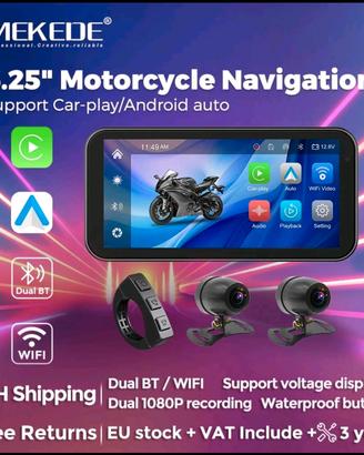 CARPLAY GPS Navigatore DVR doppia camera Ip66