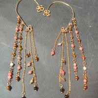 orecchini ear cuff pietre,vetro, acciaio,