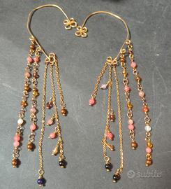 orecchini ear cuff pietre,vetro, acciaio,