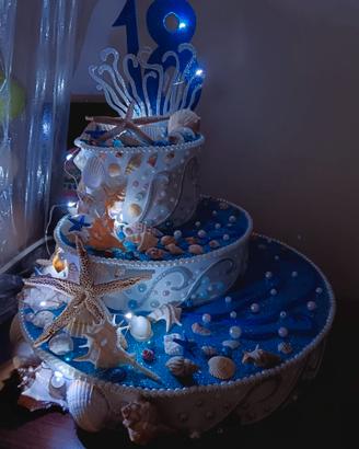 Torta scenica ed addobbi per 18 compleanno