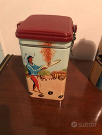 scatola caffè in metallo anni 70