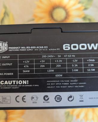 cooler master b600 85% energy efficient