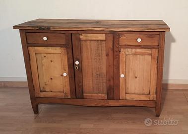 Credenza madia rustica in pino, epoca '800