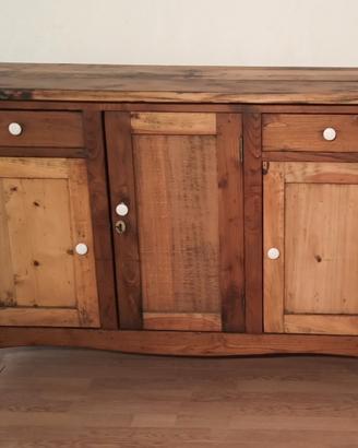 Credenza madia rustica in pino, epoca '800