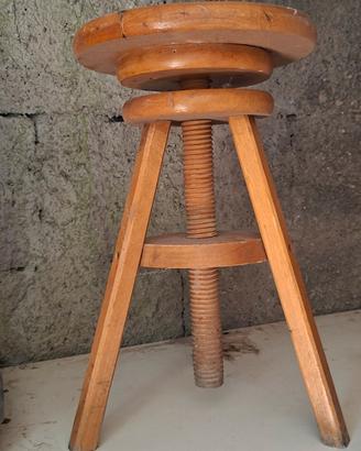 Sgabello Legno  Girevole Regolabile Svedese