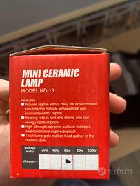 Lampada in ceramica 60 watt per riscladare terrari