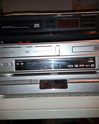 3 Lettori in Blocco CD/DVD/VHS HI Fi Stereo Anni90