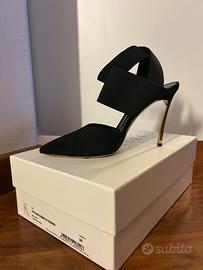 Casadei "Blade" Bondage Pumps – Camoscio Nero – Ta