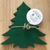 4 alberelli natalizi porta posate, in feltro