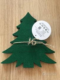 4 alberelli natalizi porta posate, in feltro