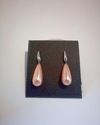 Orecchini ak330, Argento 925 rodiato, Perle.