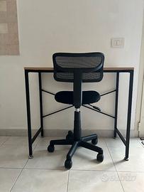 Scrivania + Sedia girevole regolab computer, lavor