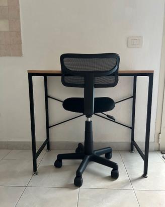 Scrivania + Sedia girevole regolab computer, lavor