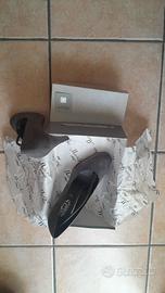 scarpe donna tacco 8 cm. antracite scamosciate