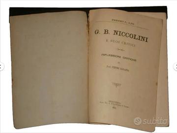 libro antico ottocentina g b niccolini e critici