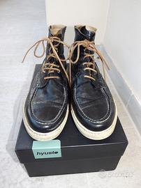 HYUSTO stivaletti pelle nera  / artigianato